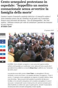 Livorno, morte senegalese in ospedale: l’intervento di Patrizia Villa e del Dipartimento immigrazione Cgil provincia di Livorno