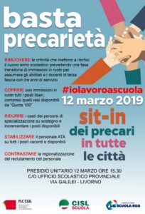 Basta precarietà, stabilizziamo la scuola: il prossimo 12 marzo sit-in davanti all’Ufficio scolastico provinciale di Livorno