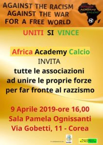 Martedì 9 aprile a Livorno incontro pubblico organizzato dall’Africa Academy Calcio contro il razzismo. Patrizia Villa: “La Cgil sarà presente: lo sport è uguaglianza e inclusione”
