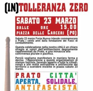 La Cgil Livorno aderisce alla manifestazione antifascista di Prato: “Alle provocazioni fasciste risponderemo sempre con la nostra Resistenza”