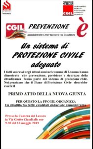 “Prevenzione è: un adeguato sistema di Protezione civile”. Sabato 18 maggio la Fp-Cgil incontra i candidati a sindaco di Livorno.